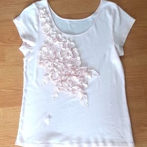 Garnet Hill blush embellished tee.  XL